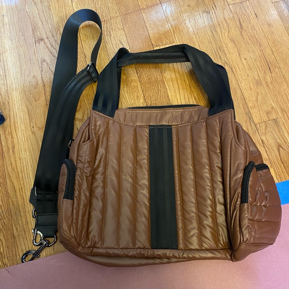 Think Royln Brown Tote Bag w crossbody strap